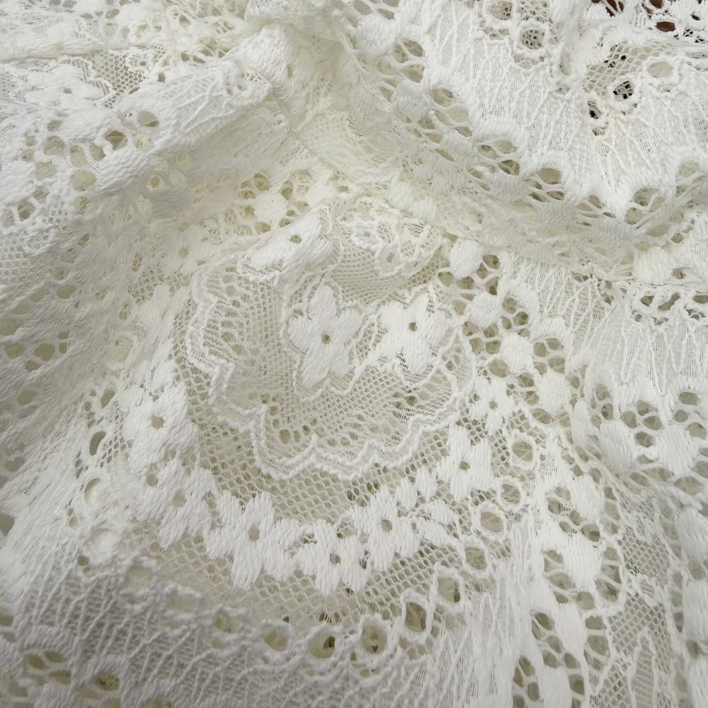For Love & Lemons Rosalita Sheer Lace Midi Skirt Nude Built-In Snap Bodysuit XS - Picture 13 of 16